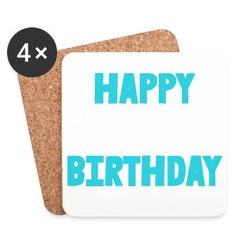JAHRESTAG. ALLES GUTE ZUM GEBURTSTAG. ALLES GUTE ZUM GEBURTSTAG. - Untersetzer (4er-Set) - Weiß - Vorne