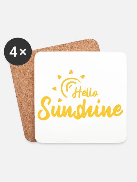 Hello Sunshine - Untersetzer (4er-Set) - Weiß