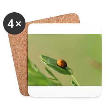 Marienkäfer Käferchen Maikäfer - Untersetzer (4er-Set) - Weiß - Vorne