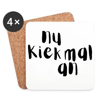 Nu kiek mal an - Untersetzer (4er-Set) - Weiß - Vorne