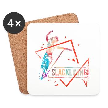 Schwindelfreie Slackline Hochseil - Untersetzer (4er-Set) - Weiß - Vorne
