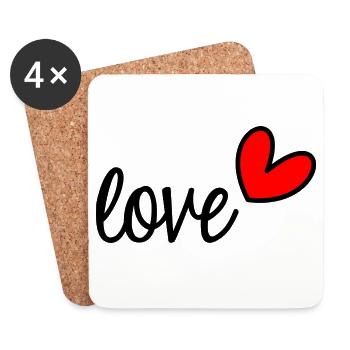 VALENTINSTAG. Junggesellinnenabschied. ICH LIEBE DICH. ICH LIEBE DICH. LIEBE - Untersetzer (4er-Set) - Weiß - Vorne