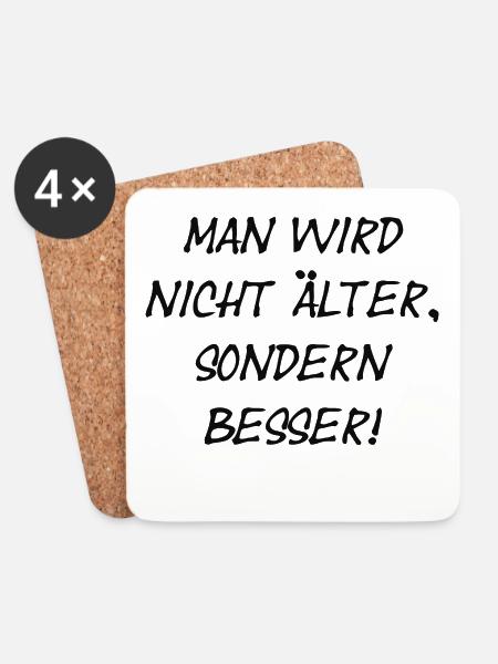 Man wird nicht älter... - Untersetzer (4er-Set) - Weiß