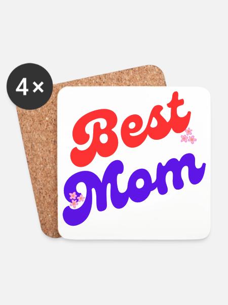 Best Mom - Untersetzer (4er-Set) - Weiß
