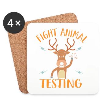 Fight Animal Testing Animal Rights Fighter - Untersetzer (4er-Set) - Weiß - Vorne