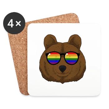 LGBT Bear - Untersetzer (4er-Set) - Weiß - Vorne