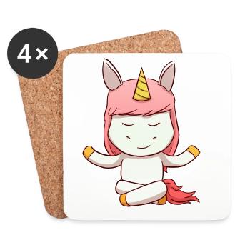 Unicorn Meditation - Untersetzer (4er-Set) - Weiß - Vorne