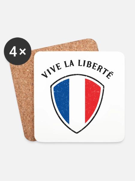 Vive La Liberté - Es Lebe die Freiheit - Untersetzer (4er-Set) - Weiß