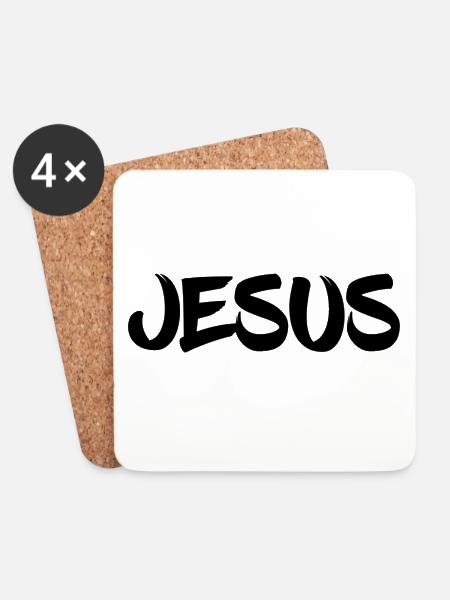 Jesus - Untersetzer (4er-Set) - Weiß
