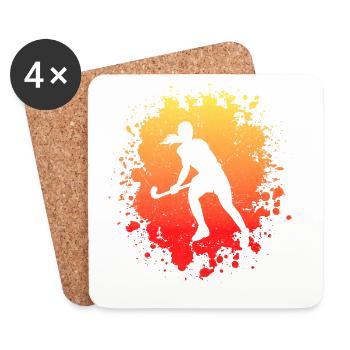 Feldhockey Spieler Frauen Hockey Spieler - Untersetzer (4er-Set) - Weiß - Vorne