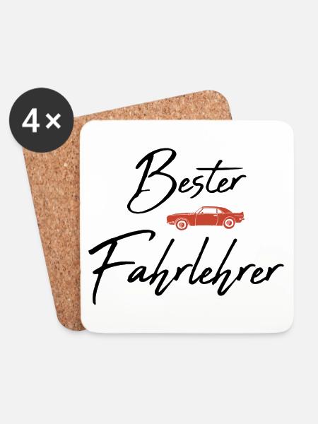 Bester Fahrlehrer - Untersetzer (4er-Set) - Weiß