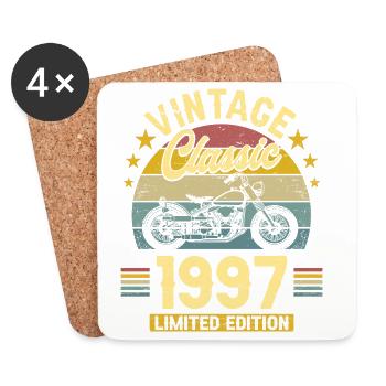 1997 30-jähriges Jubiläum Vintage Biker - Untersetzer (4er-Set) - Weiß - Vorne