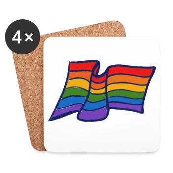 Stolz Regenbogenwelle - Untersetzer (4er-Set) - Weiß - Vorne