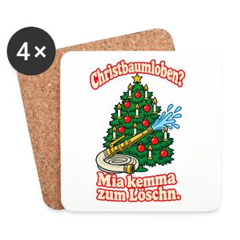 Christbaumloben Mia kemma Löschn - Untersetzer (4er-Set) - Weiß - Vorne