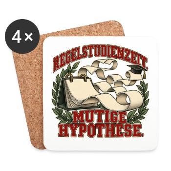Regelstudienzeit: mutige Hypothese - Untersetzer (4er-Set) - Weiß - Vorne