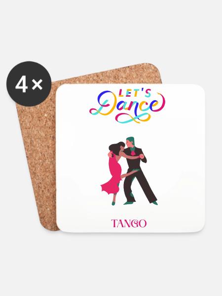 Lass uns Tango tanzen - Untersetzer (4er-Set) - Weiß