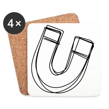 Magnet handgezeichnet - Untersetzer (4er-Set) - Weiß - Vorne