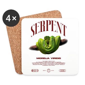 Green Tree Python Modern Reptile Keeper Streetwear - Untersetzer (4er-Set) - Weiß - Vorne