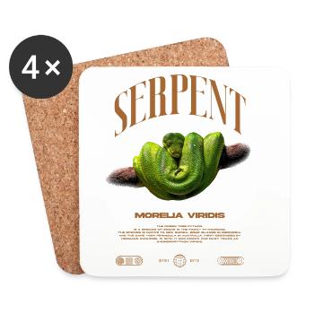 Green Tree Python Modern Reptile Keeper Streetwear - Untersetzer (4er-Set) - Weiß - Vorne
