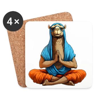 Yoga Kamel - Untersetzer (4er-Set) - Weiß - Vorne