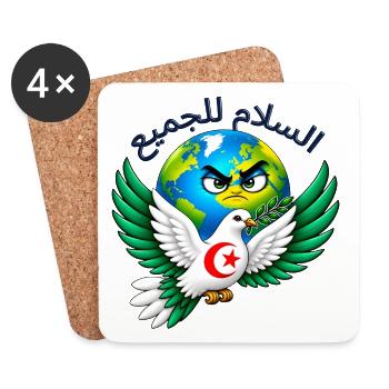 Frieden für alle – Algerien - Untersetzer (4er-Set) - Weiß - Vorne