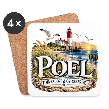 POEL Timmendorf Ostseebrise - Untersetzer (4er-Set) - Weiß - Vorne