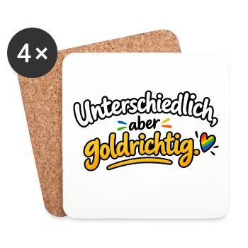 Unterschiedlich Goldrichtig - Untersetzer (4er-Set) - Weiß - Vorne