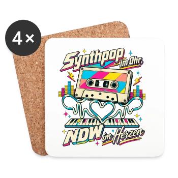 Synthpop NDW Neue Deutsche Welle Fan 80er Musik - Untersetzer (4er-Set) - Weiß - Vorne