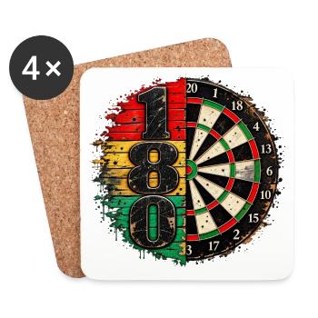 180 Dartboard Fusion - Untersetzer (4er-Set) - Weiß - Vorne