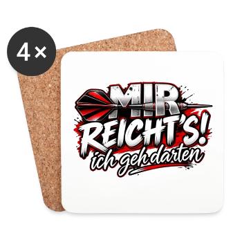 Mr Reichts Ich geh darten - Untersetzer (4er-Set) - Weiß - Vorne