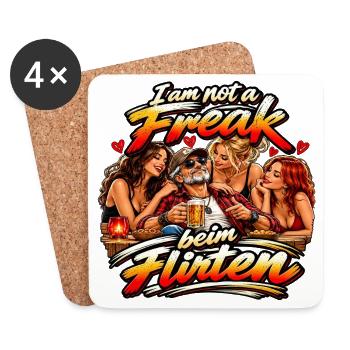 Ich bin kein Freak beim Feiern - Untersetzer (4er-Set) - Weiß - Vorne