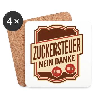 Zuckersteuer nein danke Satire - Untersetzer (4er-Set) - Weiß - Vorne