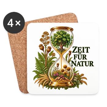 Zeit für Natur Uhrglas - Untersetzer (4er-Set) - Weiß - Vorne