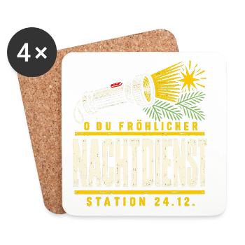 O du fröhlicher Nachtdienst Station - Untersetzer (4er-Set) - Weiß - Vorne