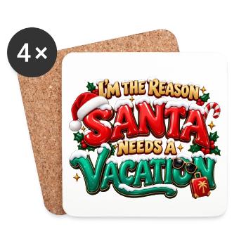 Der Weihnachtsmann braucht Urlaub - Untersetzer (4er-Set) - Weiß - Vorne