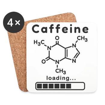 Koffein-Ladende Chemische Formel - Untersetzer (4er-Set) - Weiß - Vorne