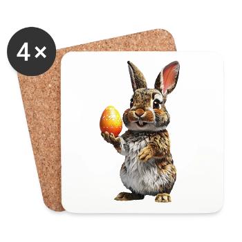 Hase - Untersetzer (4er-Set) - Weiß - Vorne