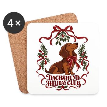 Dachshund Holiday Club - Untersetzer (4er-Set) - Weiß - Vorne
