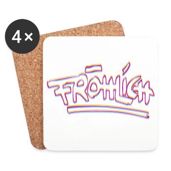Fröhlich Neon Graffiti - Untersetzer (4er-Set) - Weiß - Vorne