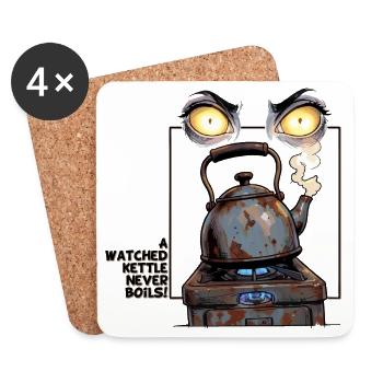 Magische Augen Auf Rostkessel-Wacht - Untersetzer (4er-Set) - Weiß - Vorne
