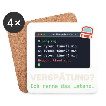 Ping Verzögerung: Latenz Meme - Untersetzer (4er-Set) - Weiß - Vorne