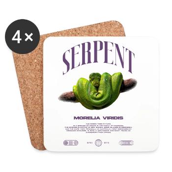 Green Tree Python Modern Reptile Keeper Streetwear - Untersetzer (4er-Set) - Weiß - Vorne