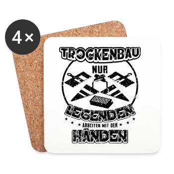 Trockenbau nur Legenden arbeiten mit den Händen - Untersetzer (4er-Set) - Weiß - Vorne