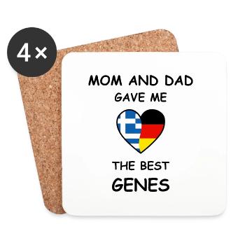 Greece Germany Genes Heart - Untersetzer (4er-Set) - Weiß - Vorne