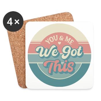 You & Me – We Got This Retro Liebe - Untersetzer (4er-Set) - Weiß - Vorne