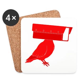 AGENT PIGEON  - Untersetzer (4er-Set) - Weiß - Vorne
