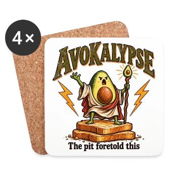 Avocado Apokalypse Toast Prophet Lustiges Essen Humor - Untersetzer (4er-Set) - Weiß - Vorne