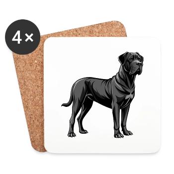 Englischer Mastiffhund stehend - Untersetzer (4er-Set) - Weiß - Vorne