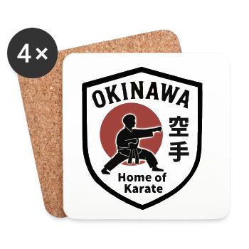 Okinawa- Home of Karate Shield Emblem - Untersetzer (4er-Set) - Weiß - Vorne