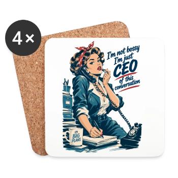 Retro Chefin: CEO of this conversation - Untersetzer (4er-Set) - Weiß - Vorne
